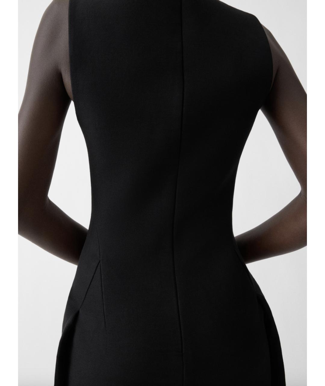 JACQUEMUS Черное льняное повседневное платье, фото 5