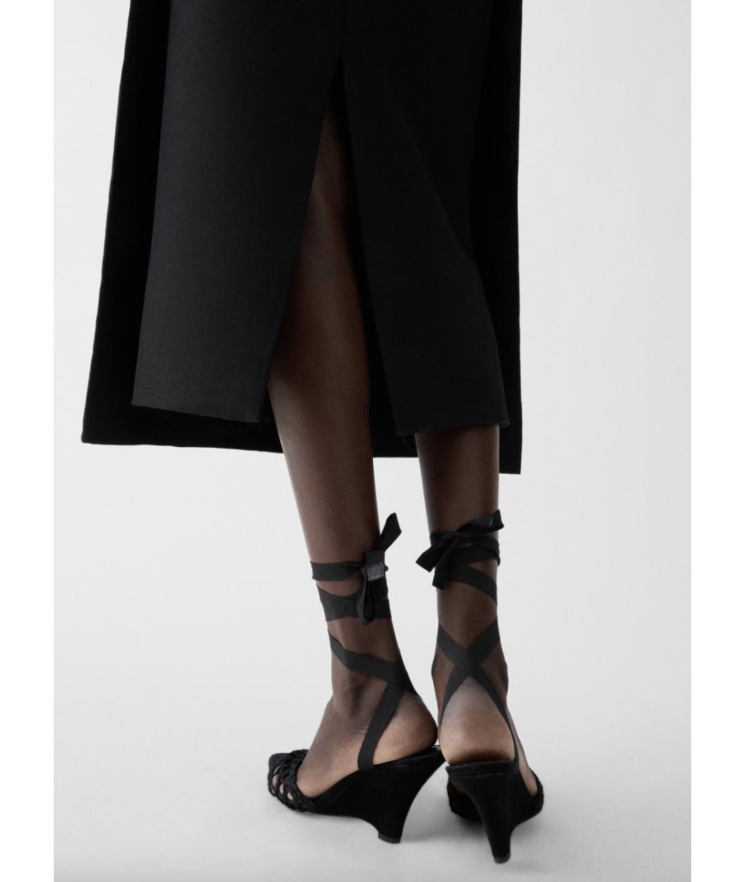 JACQUEMUS Черное льняное повседневное платье, фото 6