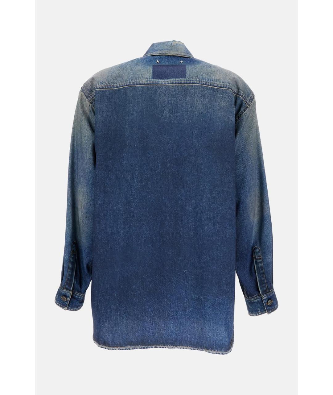 GOLDEN GOOSE DELUXE BRAND Синяя полиэстеровая рубашка, фото 2