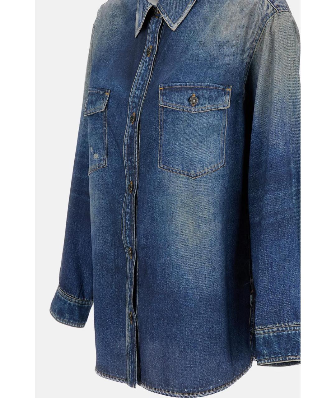 GOLDEN GOOSE DELUXE BRAND Синяя полиэстеровая рубашка, фото 3