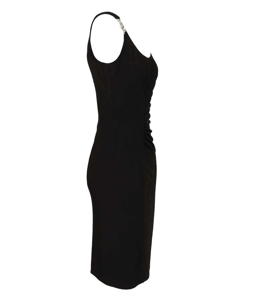 VERSACE Черное вискозное повседневное платье, фото 2