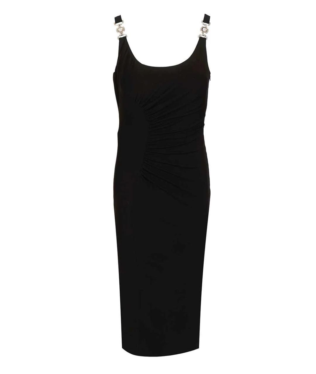 VERSACE Черное вискозное повседневное платье, фото 1