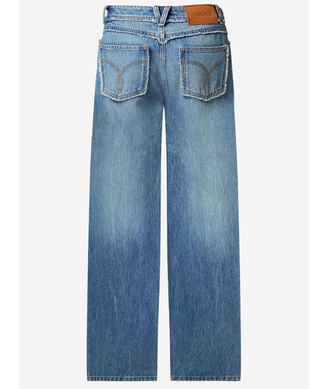 VERSACE Синие хлопковые джинсы клеш, фото 2