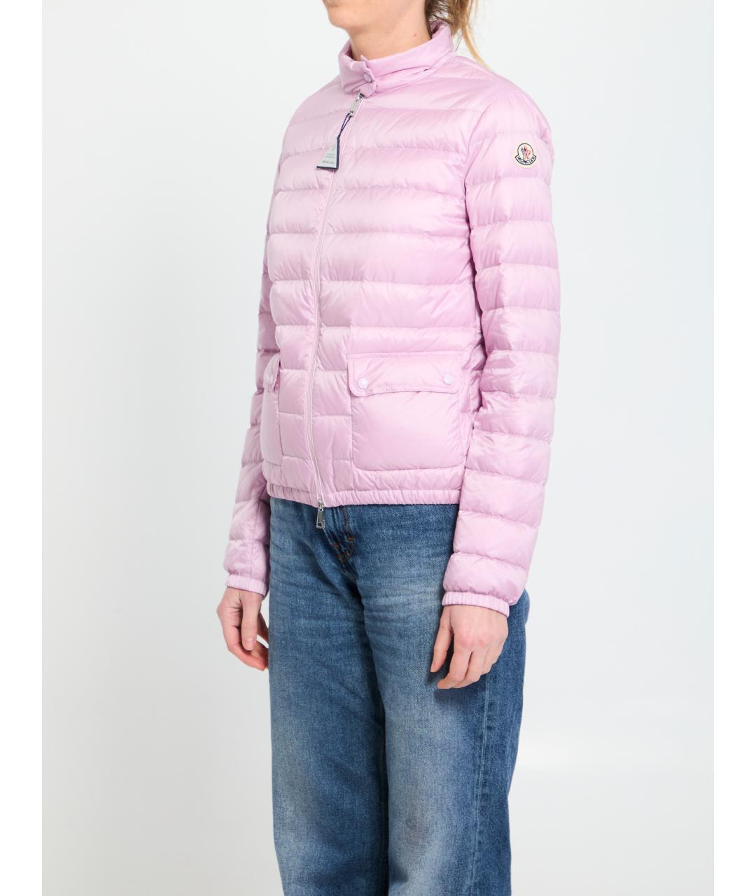MONCLER Розовый полиамидовый пуховик, фото 2