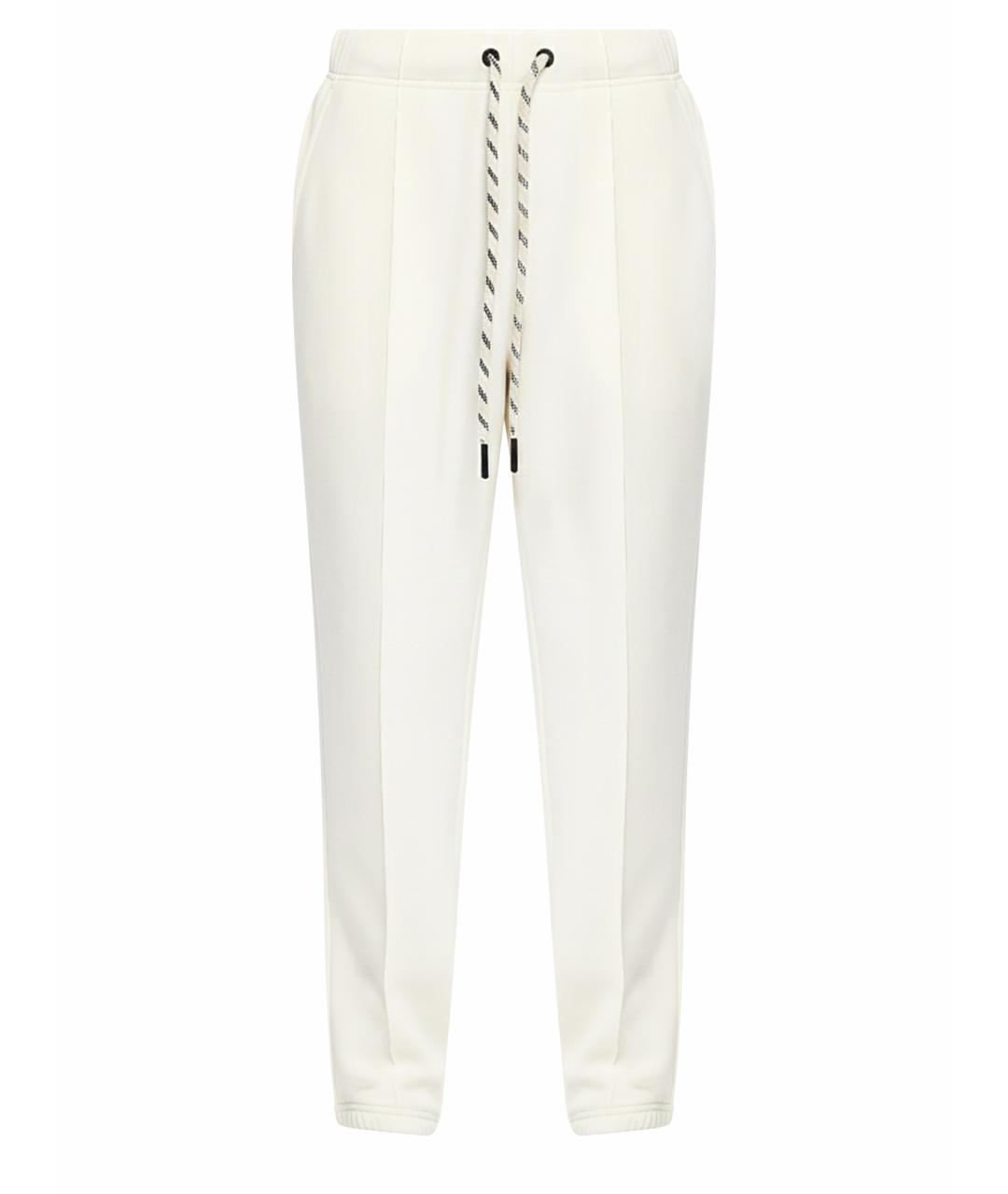 MONCLER GRENOBLE Белые полиэстеровые прямые брюки, фото 1