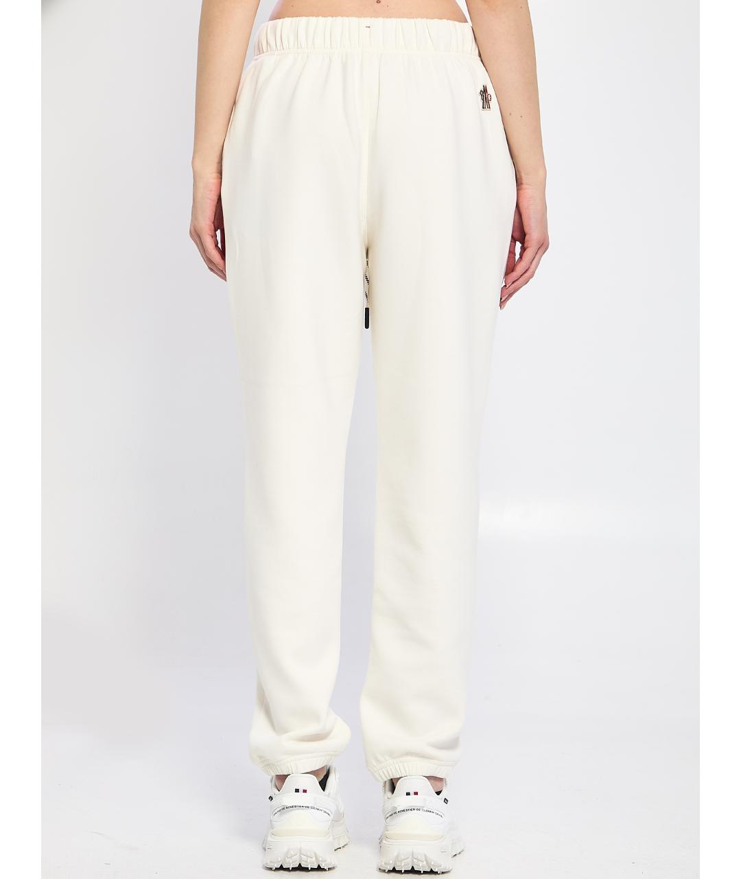MONCLER GRENOBLE Белые полиэстеровые прямые брюки, фото 4