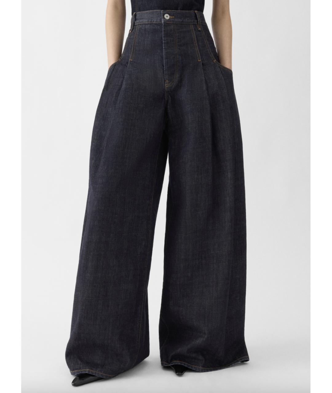 JACQUEMUS Темно-синие хлопковые джинсы клеш, фото 2