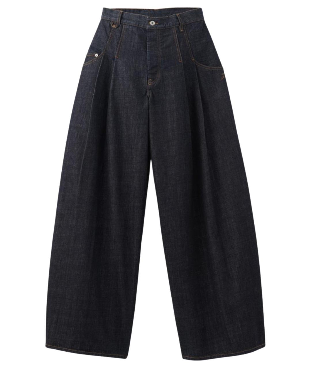 JACQUEMUS Темно-синие хлопковые джинсы клеш, фото 1