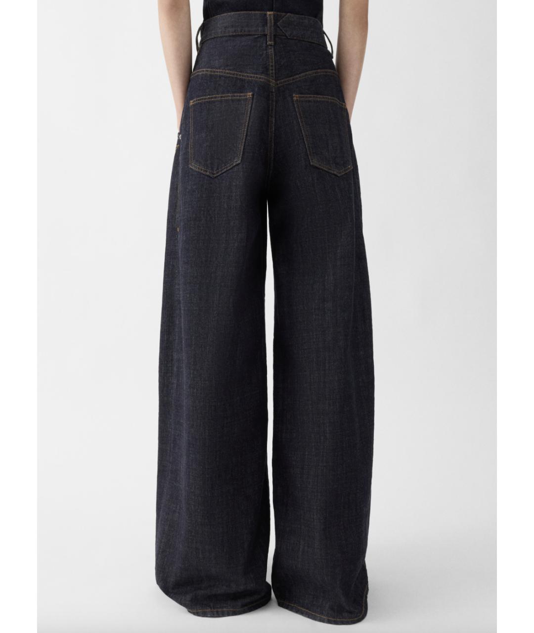 JACQUEMUS Темно-синие хлопковые джинсы клеш, фото 3