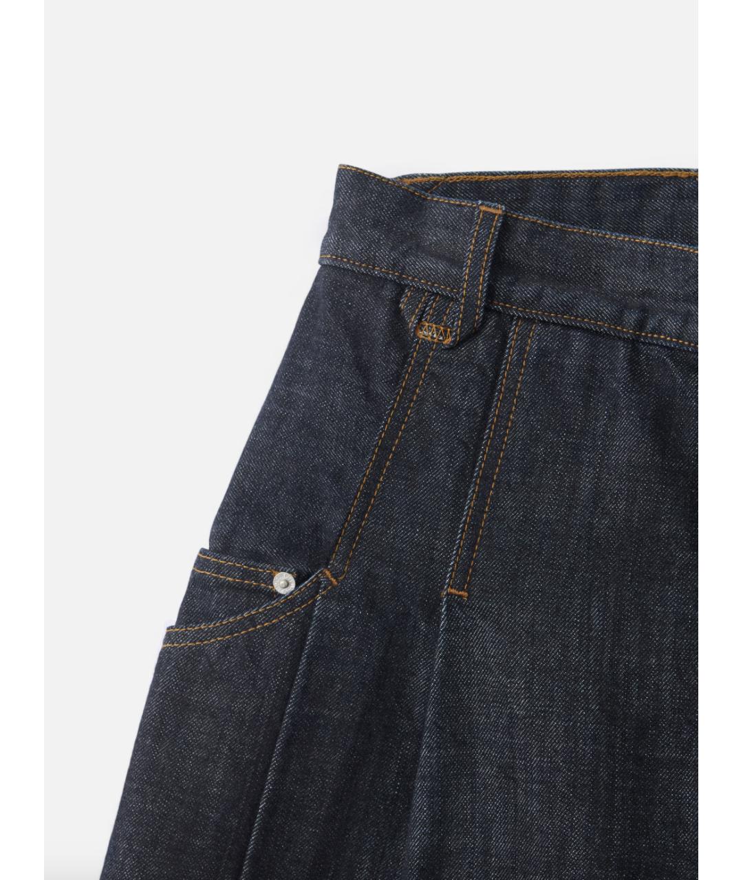 JACQUEMUS Темно-синие хлопковые джинсы клеш, фото 5