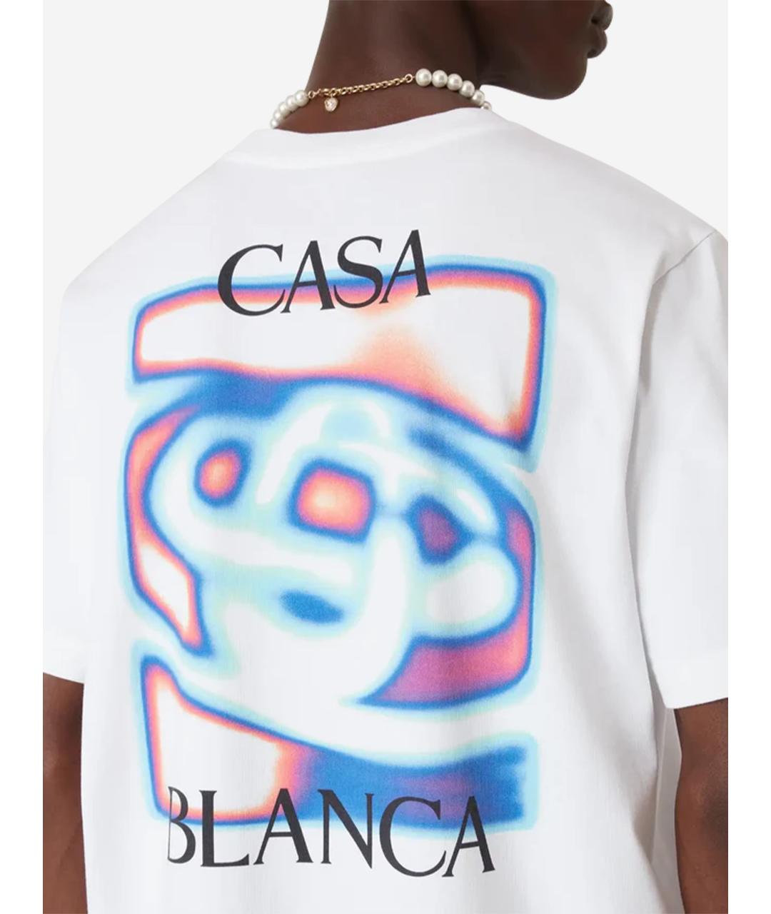 CASABLANCA Белая хлопковая футболка, фото 2