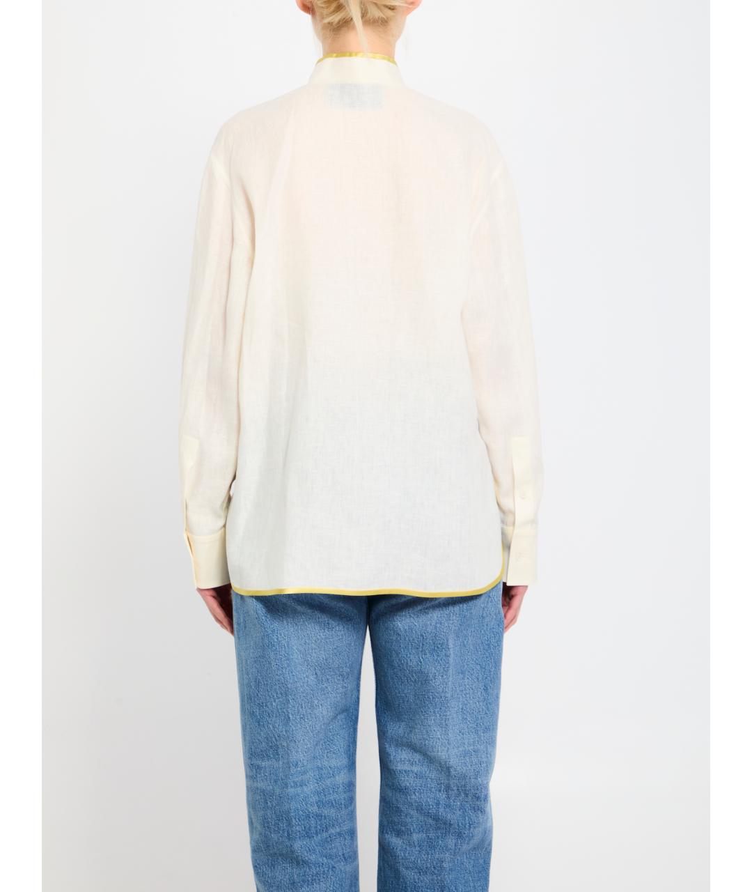 VALENTINO Бежевая льняная рубашка, фото 5