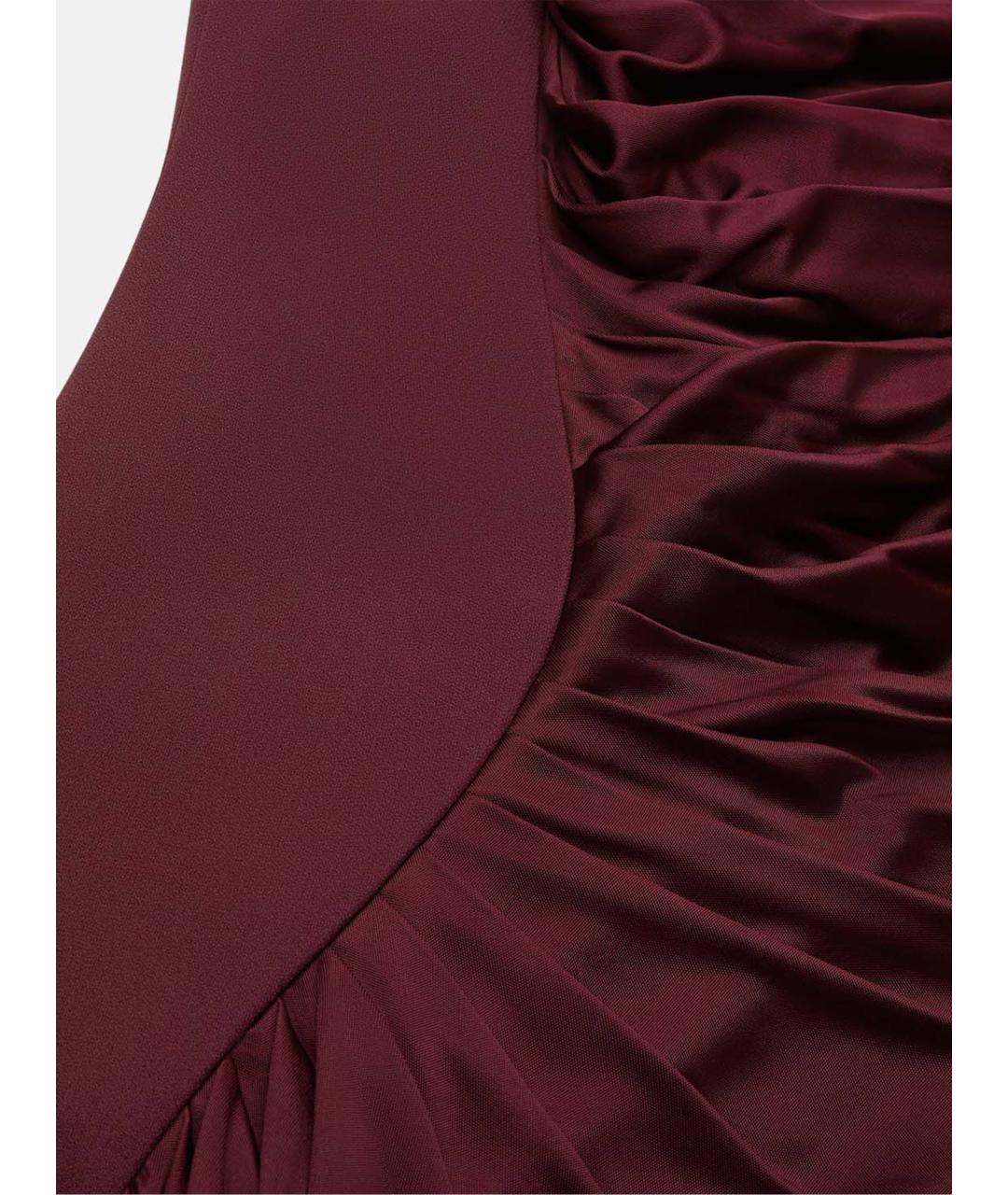 VERSACE Бордовое вискозное коктейльное платье, фото 3