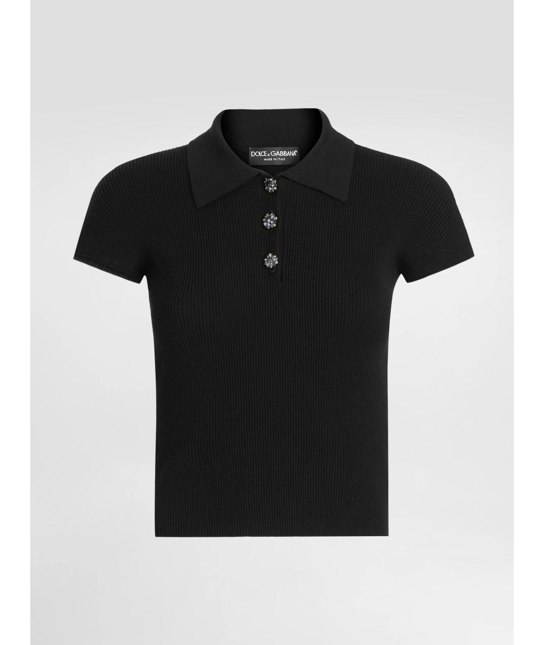 DOLCE&GABBANA Черная вискозная футболка, фото 5