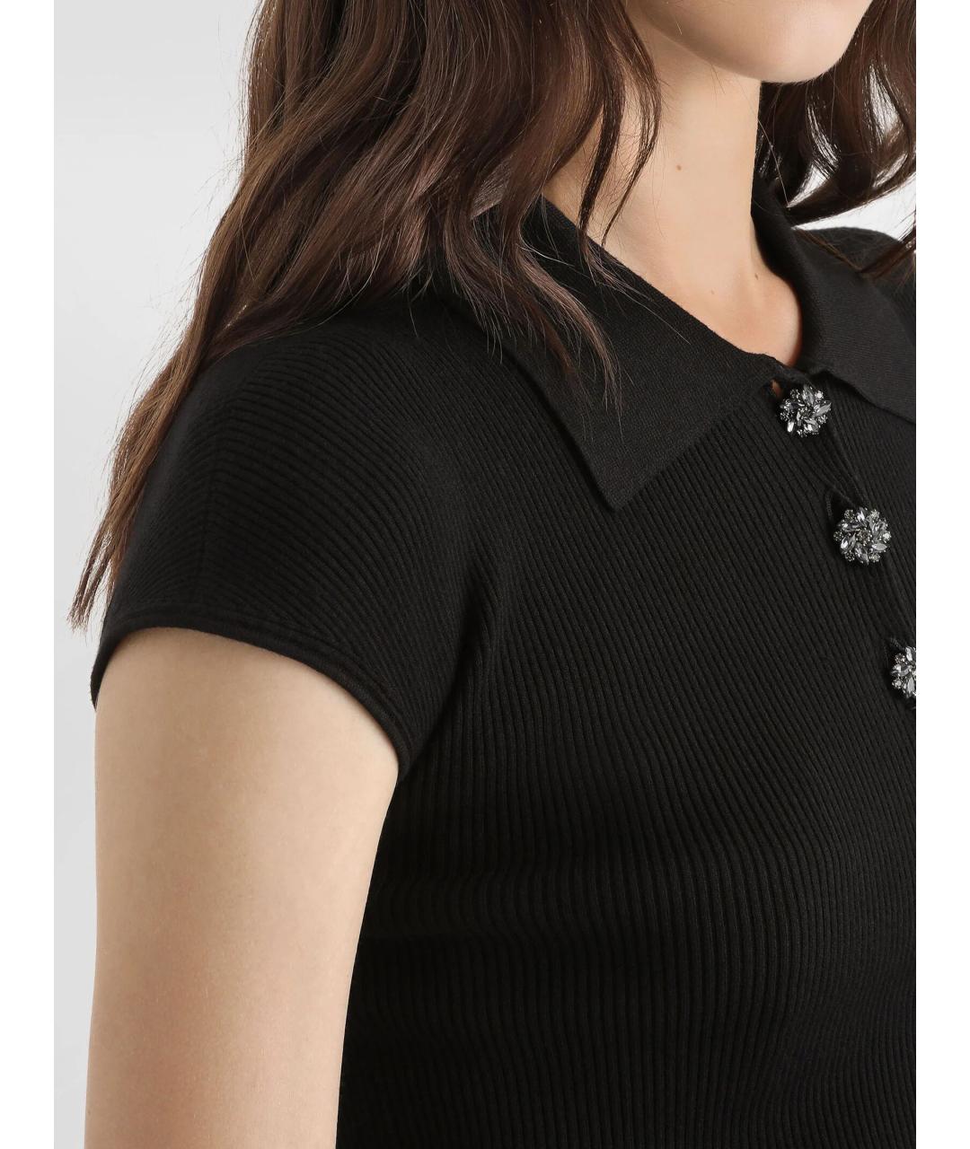 DOLCE&GABBANA Черная вискозная футболка, фото 3