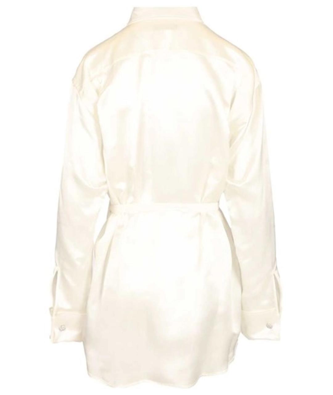 BALENCIAGA Белая шелковая блузы, фото 3