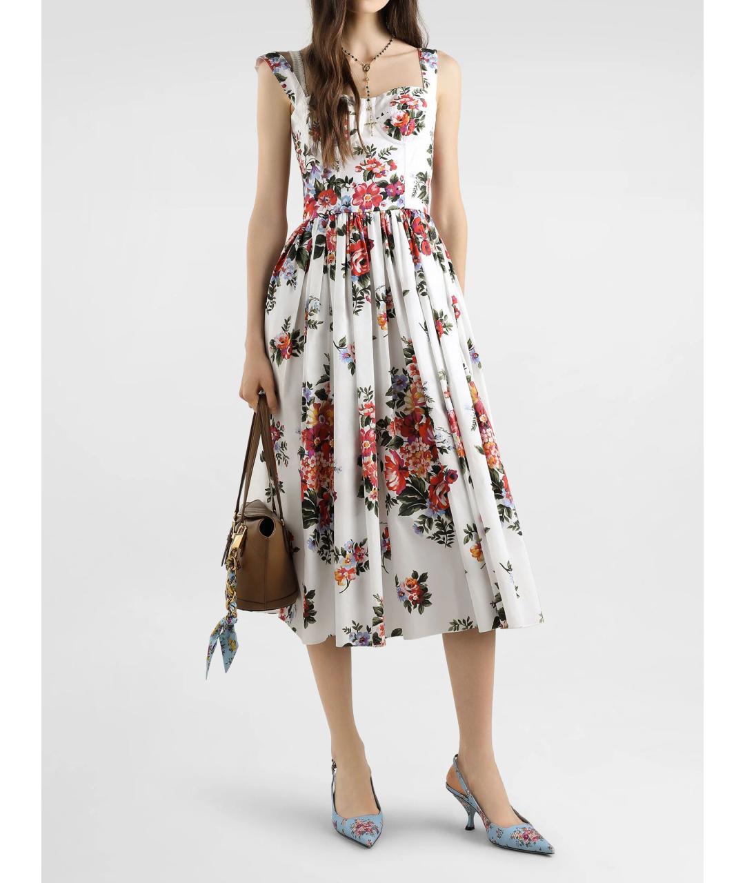 DOLCE&GABBANA Мульти хлопковое платье, фото 2