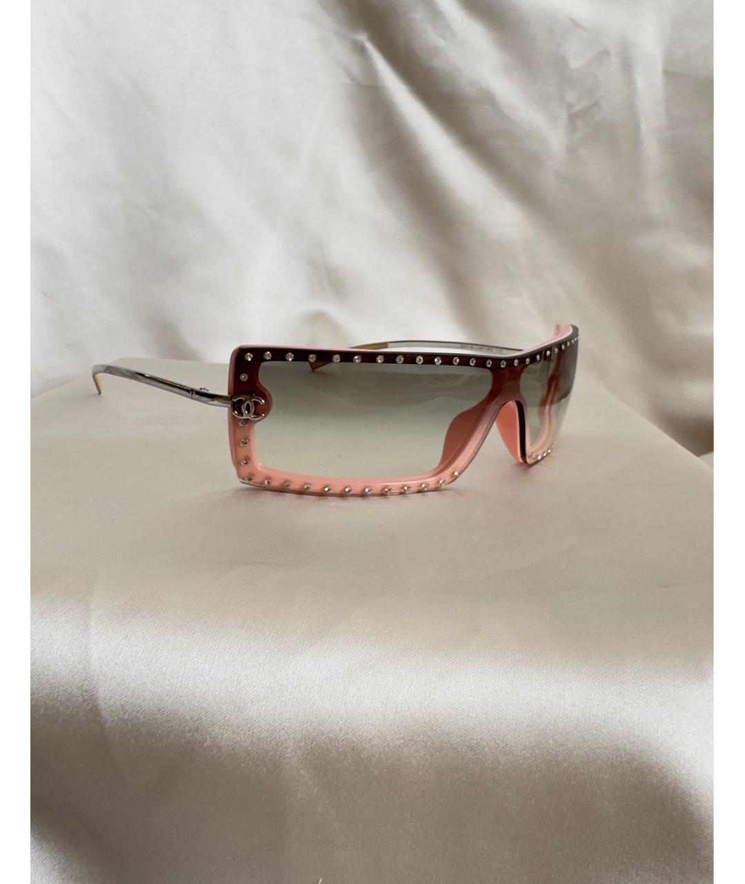 CHANEL Розовые пластиковые солнцезащитные очки, фото 7