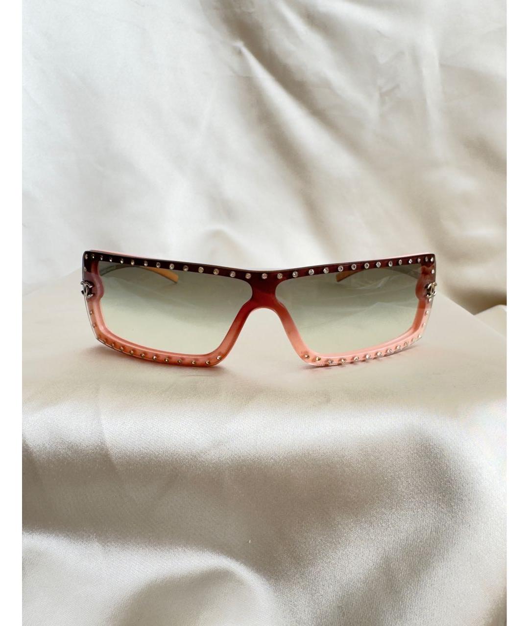 CHANEL Розовые пластиковые солнцезащитные очки, фото 8