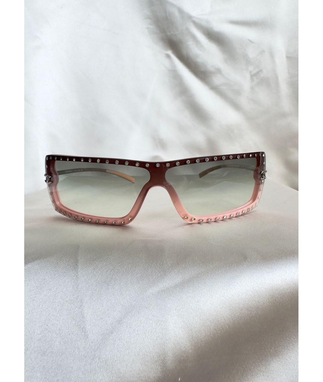 CHANEL Розовые пластиковые солнцезащитные очки, фото 5