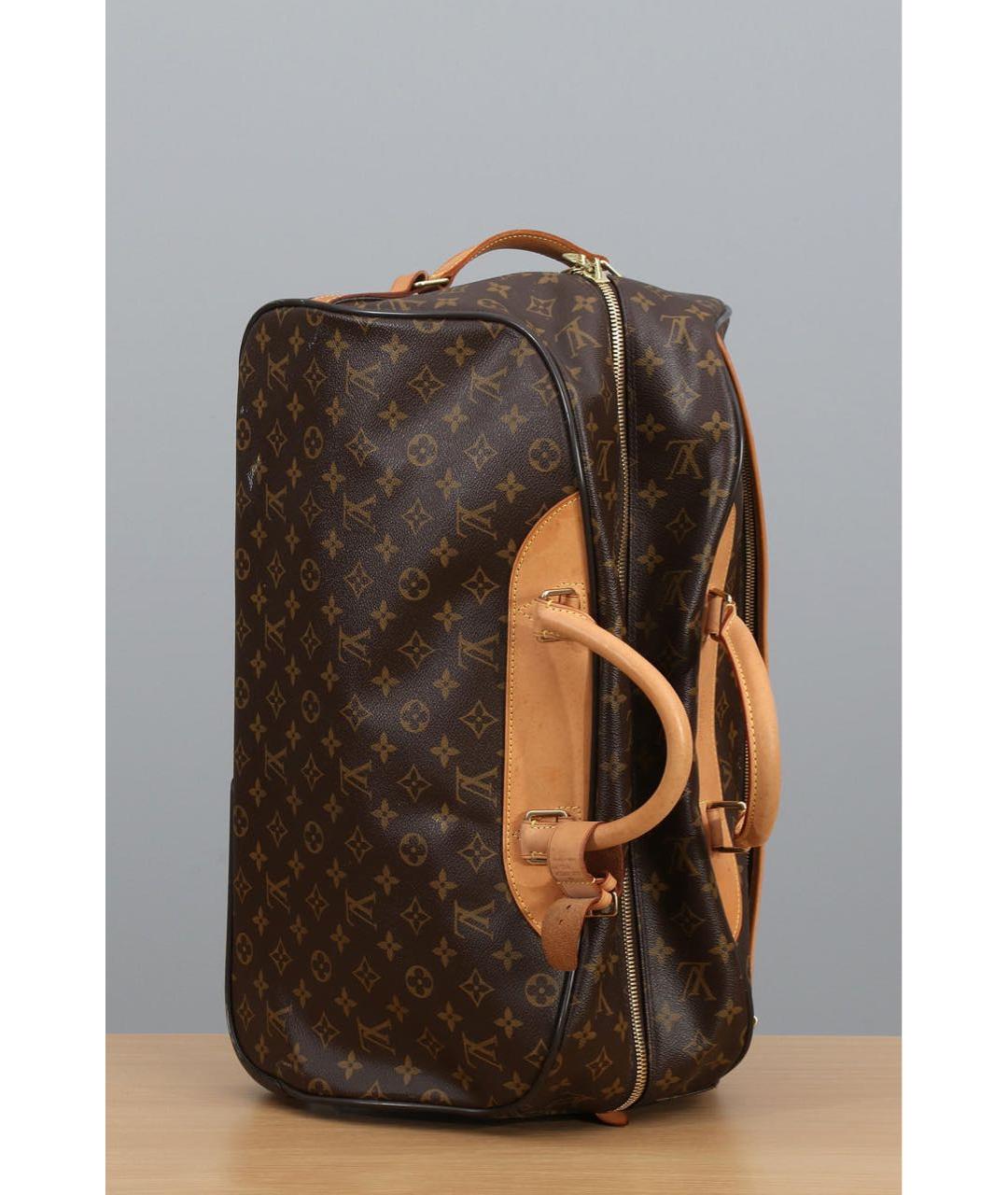 LOUIS VUITTON Коричневый кожаный чемодан, фото 2