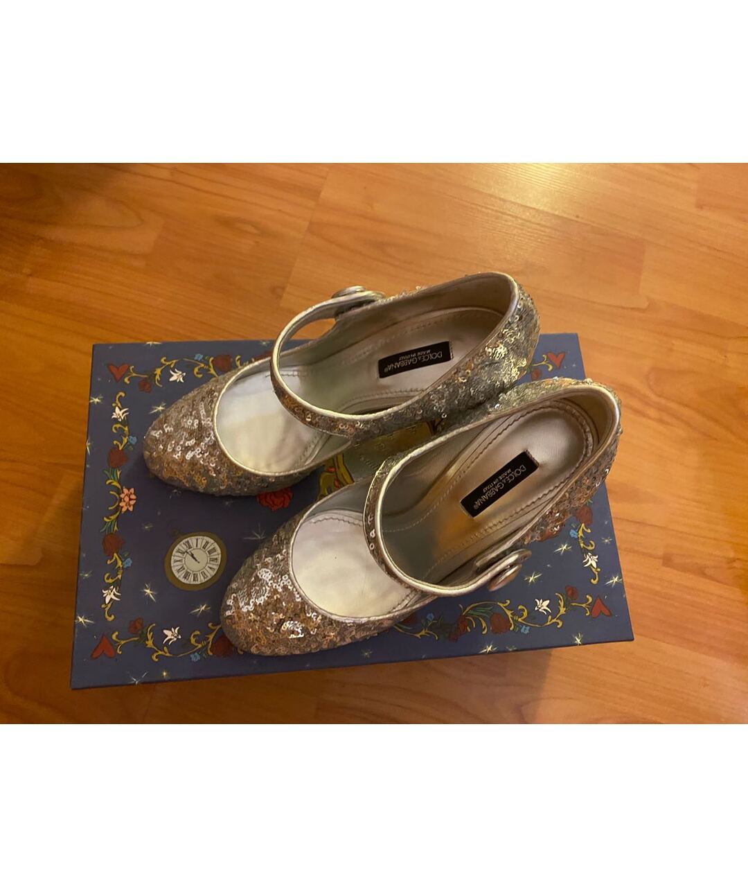 DOLCE&GABBANA Серебряные кожаные туфли, фото 6