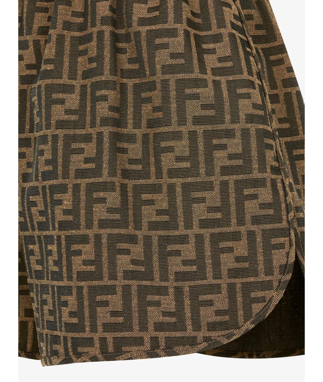 FENDI Коричневые полиэстеровые шорты, фото 4