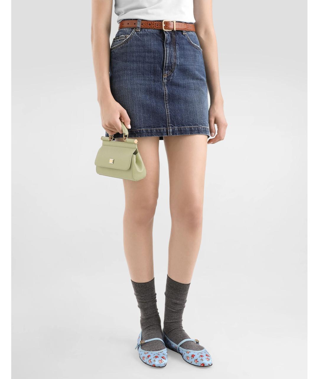 DOLCE&GABBANA Зеленая кожаная сумка через плечо, фото 2