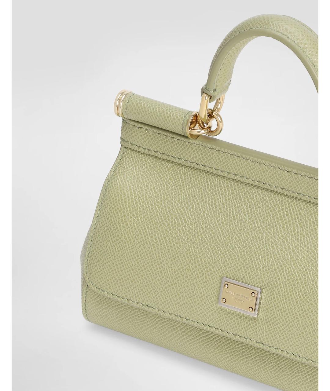 DOLCE&GABBANA Зеленая кожаная сумка через плечо, фото 6