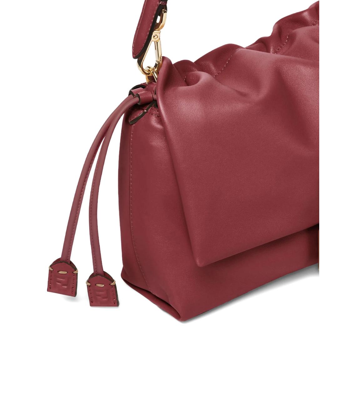 FENDI Бордовая кожаная сумка через плечо, фото 6