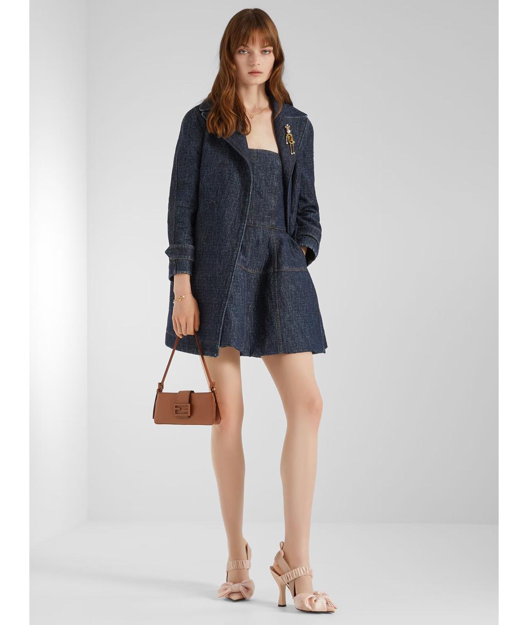 FENDI Синий тренч/плащ, фото 2