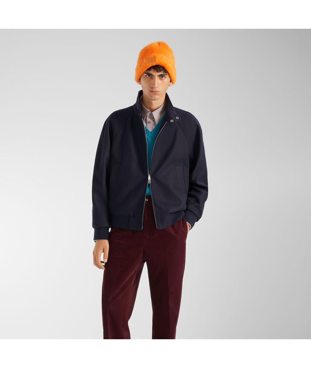 FENDI Бордовые хлопковые повседневные брюки, фото 2