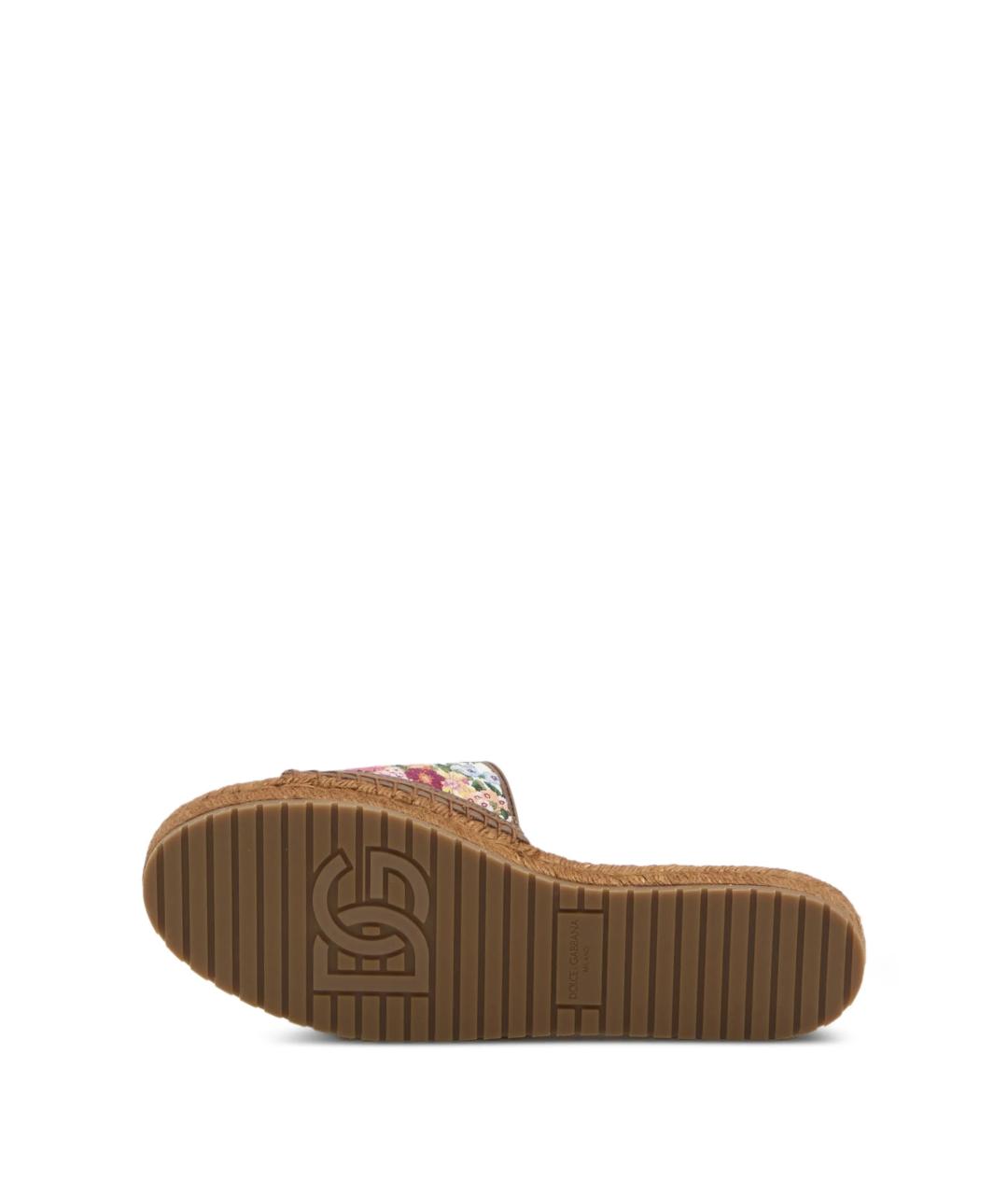 DOLCE&GABBANA Мульти текстильные шлепанцы, фото 4