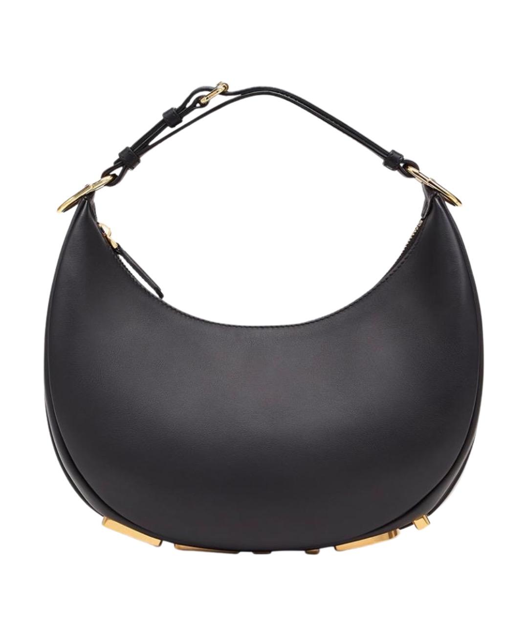 FENDI Черная кожаная сумка через плечо, фото 8