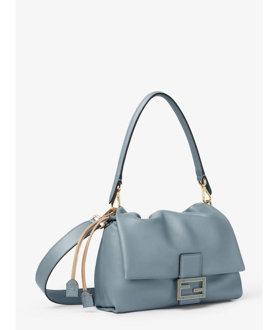 FENDI Голубая кожаная сумка через плечо, фото 4