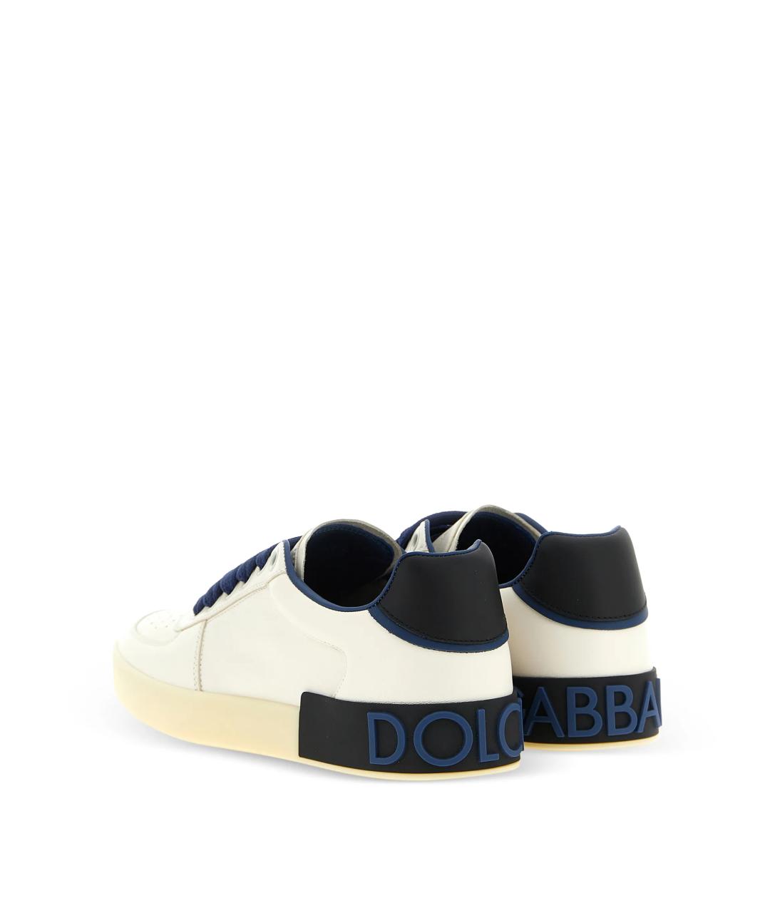 DOLCE&GABBANA Белые кожаные низкие кроссовки / кеды, фото 5