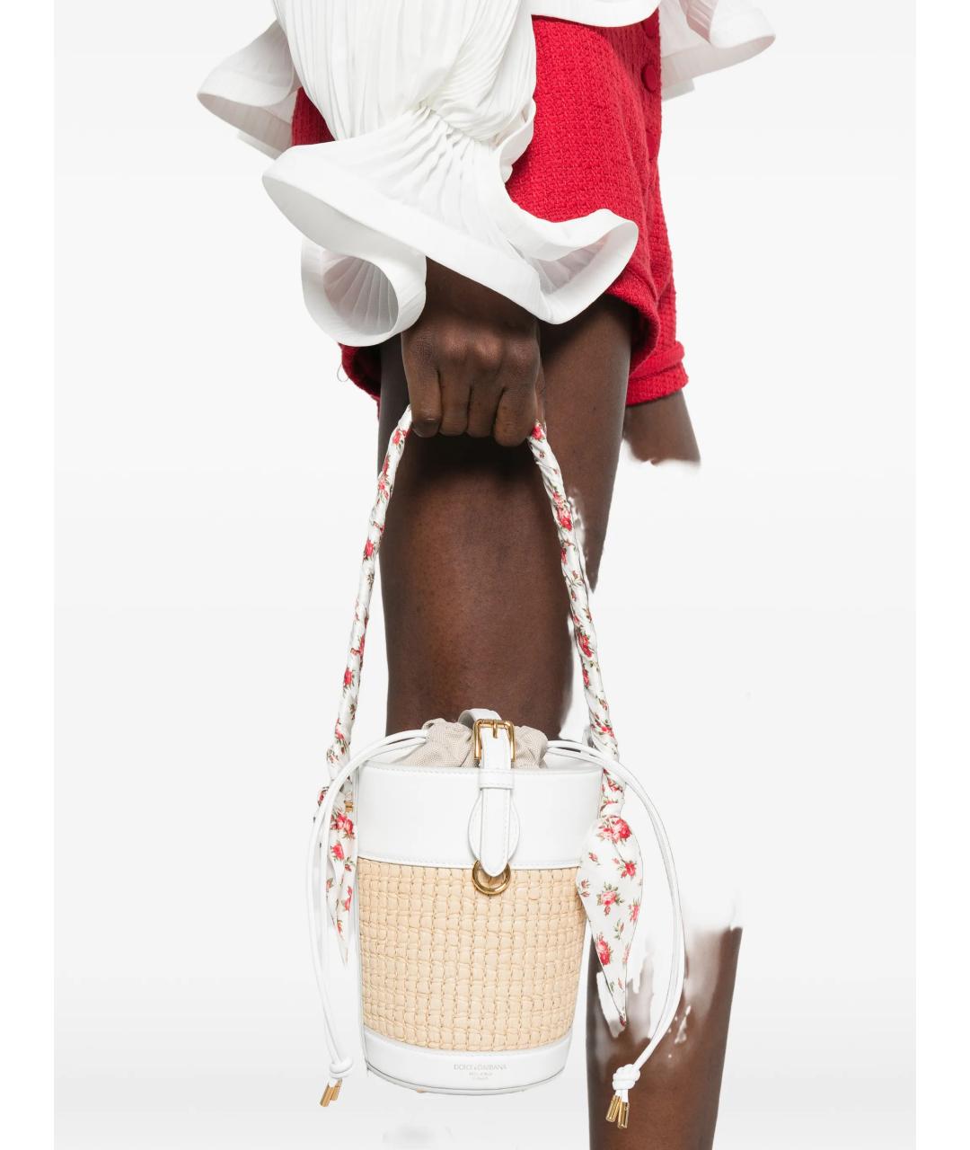 DOLCE&GABBANA Бежевая пелетеная сумка через плечо, фото 2