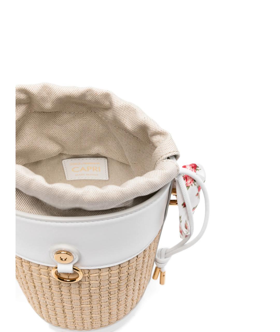 DOLCE&GABBANA Бежевая пелетеная сумка через плечо, фото 5