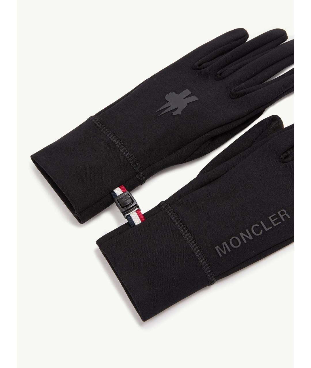 MONCLER Черные синтетические перчатки, фото 4