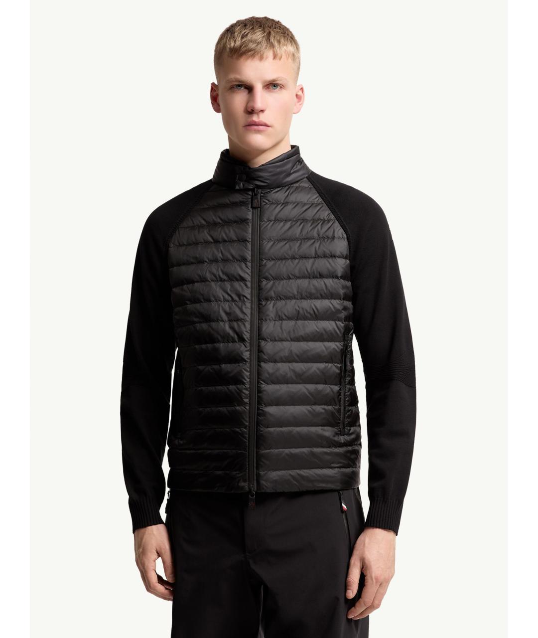 MONCLER Черный полиамидовый кардиган, фото 4