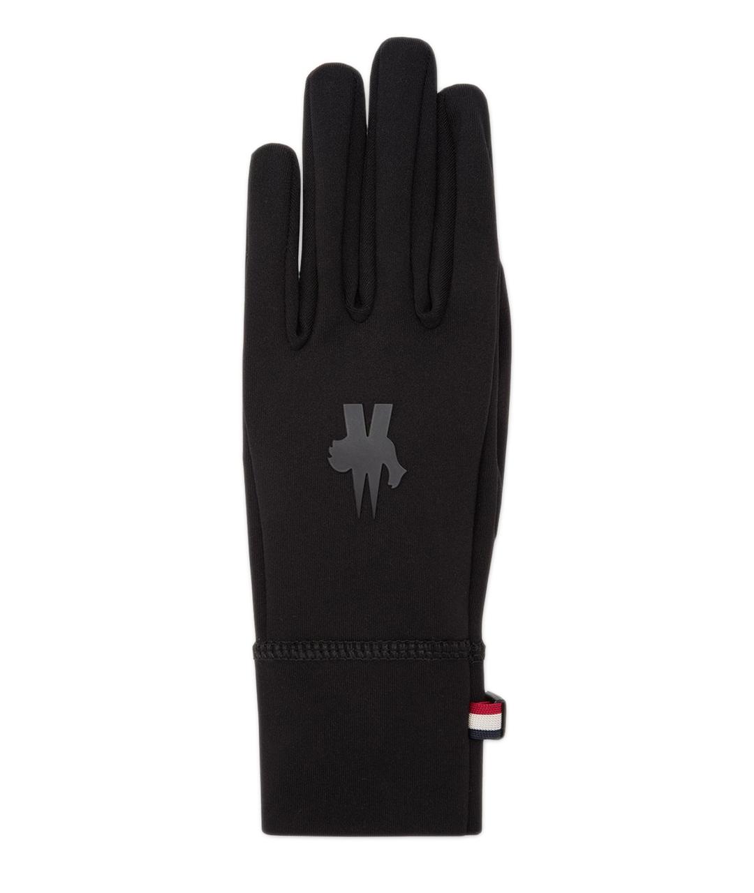 MONCLER Черные синтетические перчатки, фото 1