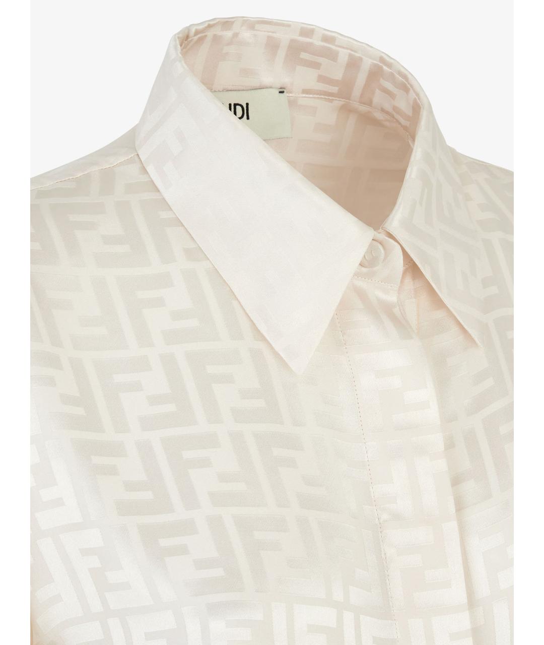 FENDI Белая шелковая рубашка, фото 3