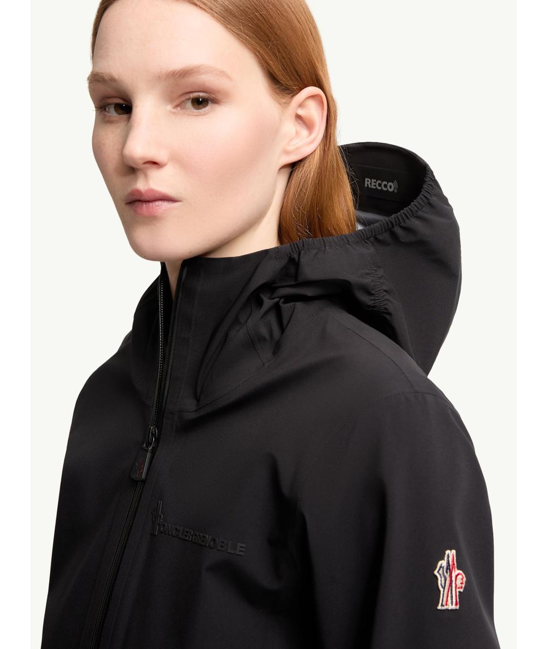 MONCLER Черная полиэстеровая куртка, фото 6