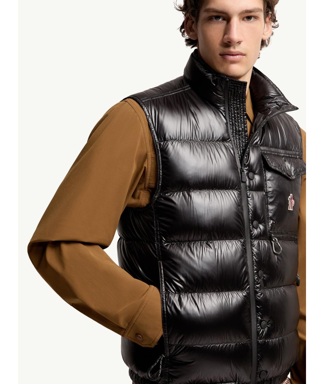 MONCLER Черный полиамидовый жилет, фото 6