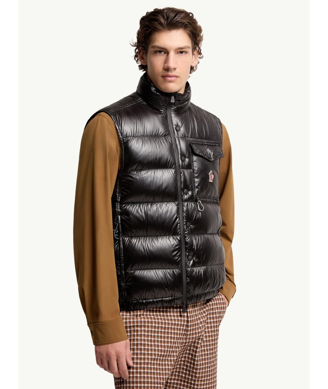 MONCLER Черный полиамидовый жилет, фото 4