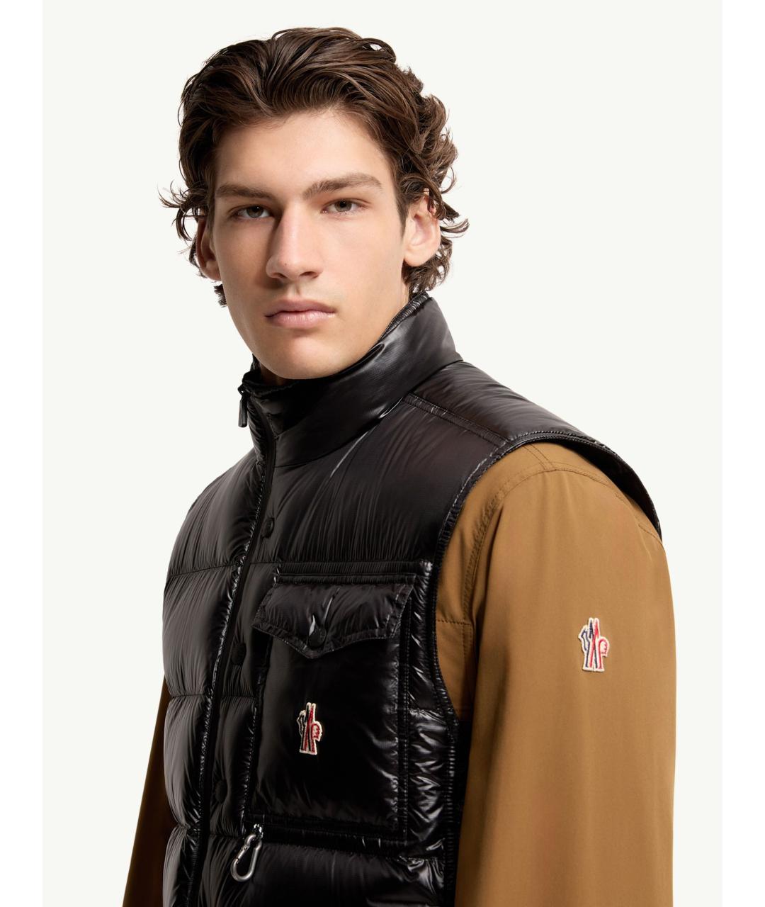 MONCLER Черный полиамидовый жилет, фото 3