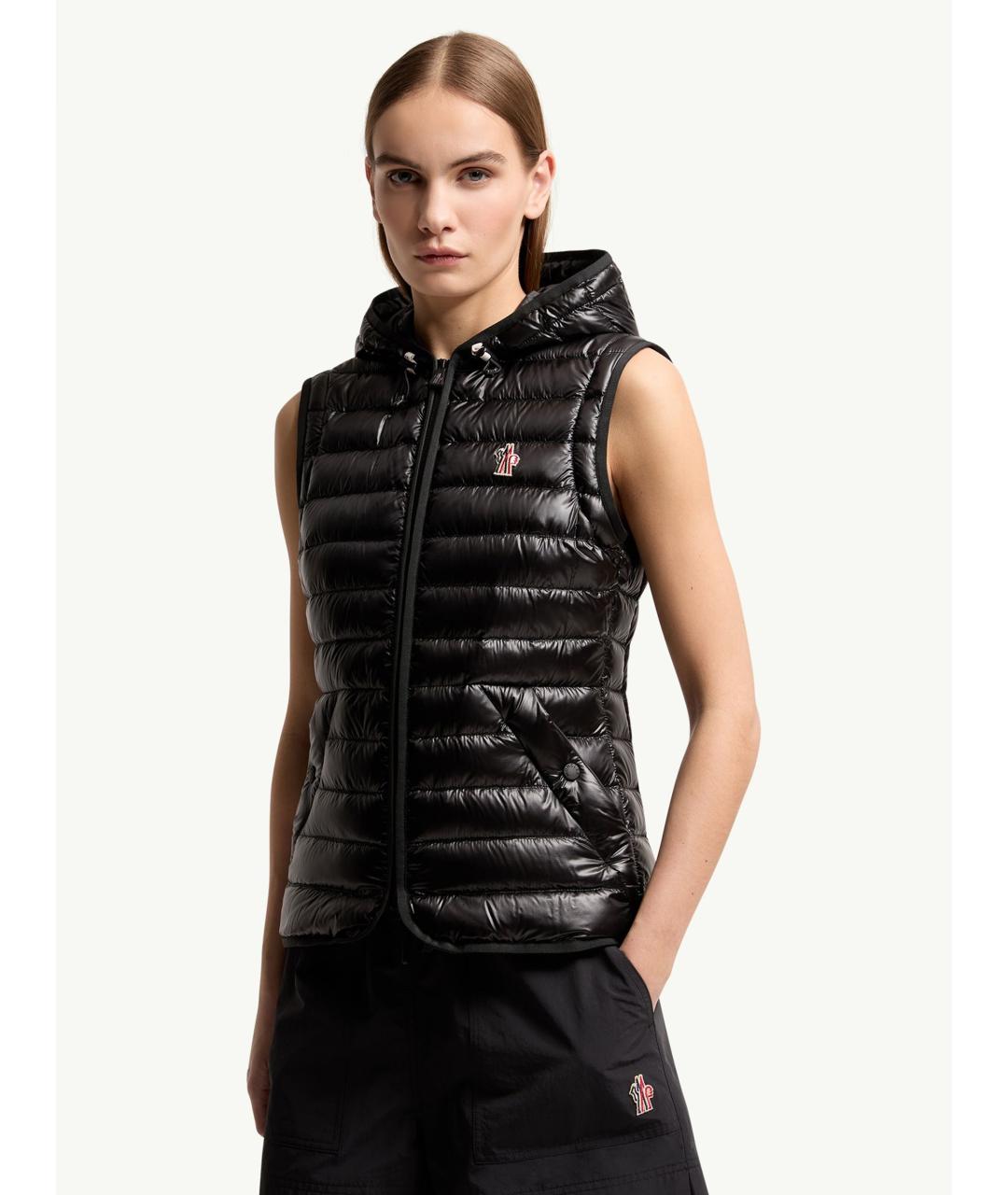 MONCLER Черный полиамидовый пуховик, фото 6