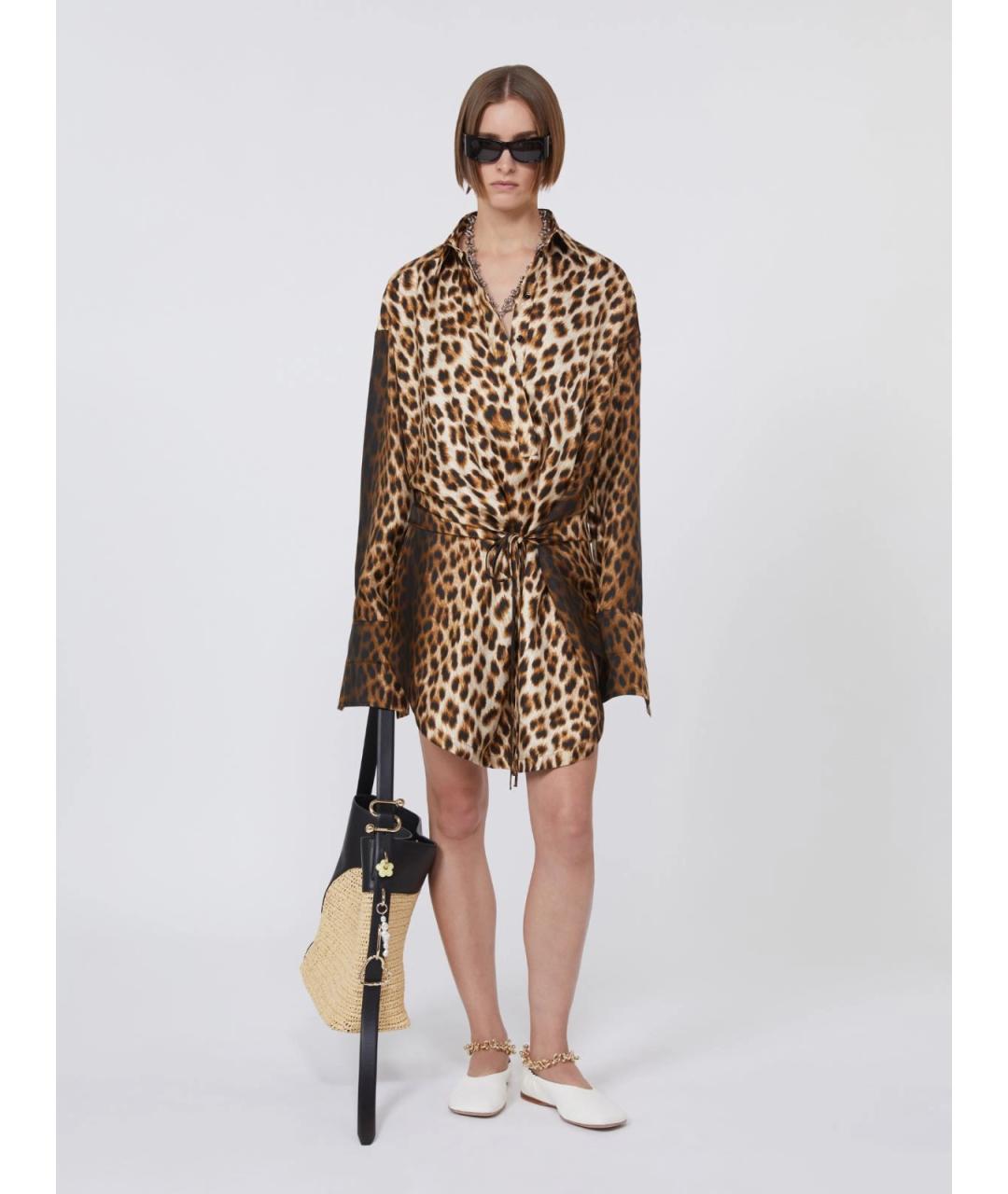 SPORTMAX Мульти шелковое повседневное платье, фото 2