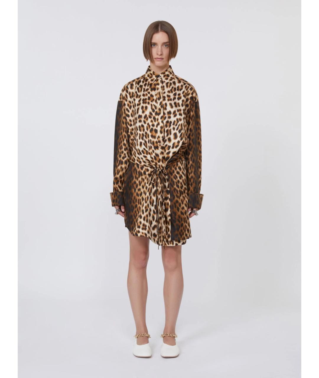 SPORTMAX Мульти шелковое повседневное платье, фото 3