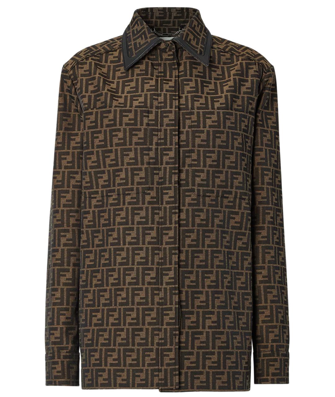 FENDI Коричневая полиэстеровая куртка, фото 1